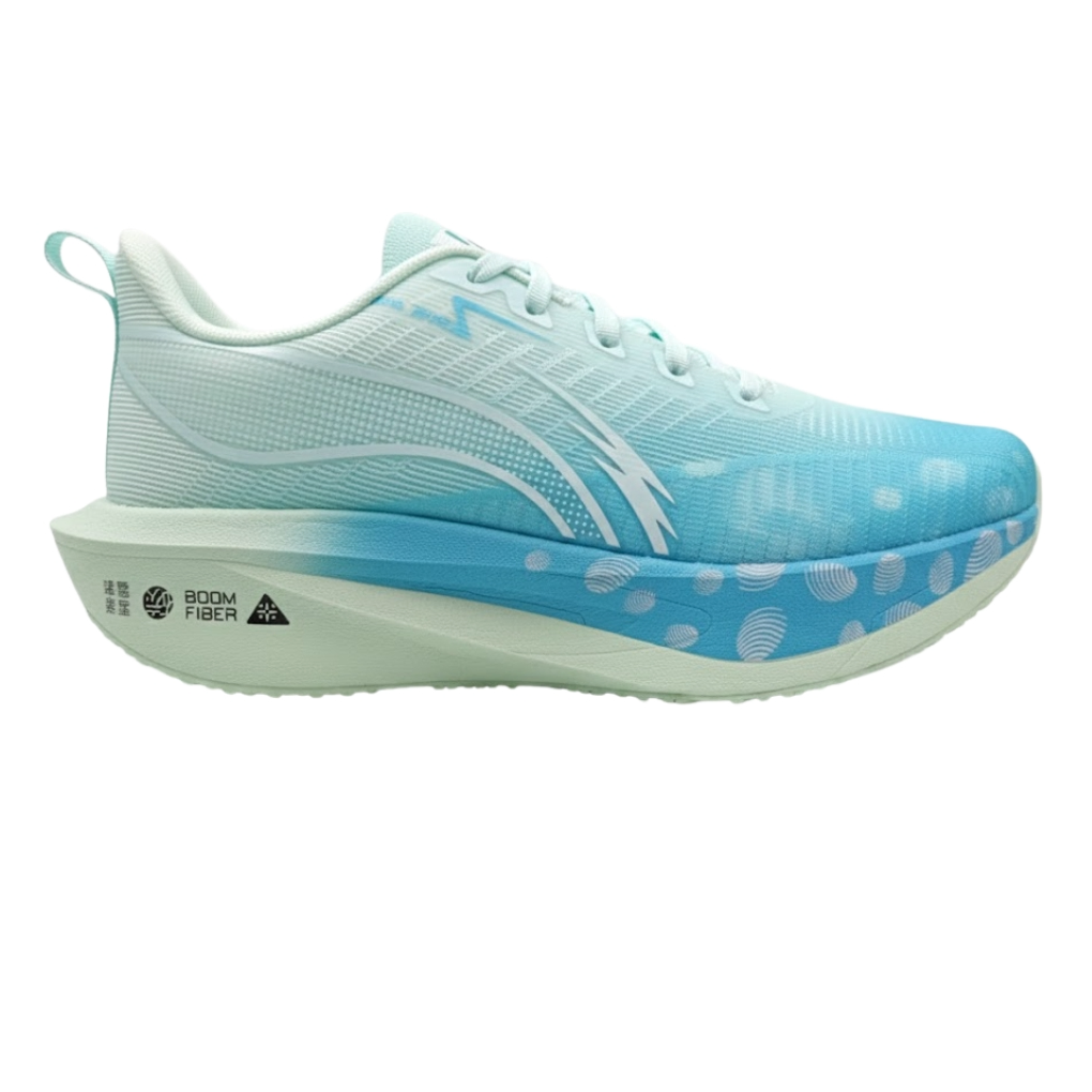 Beige AuraFlow Gradient Running Shoes –Mint Blue Edition